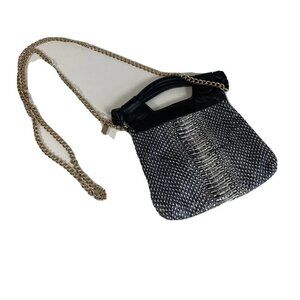 Foley & Corinna Chain‎ Strap Handle Crossbody City Bag Purse Gray Small Zip Flap